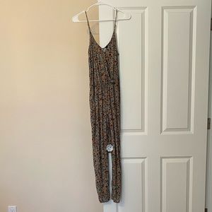 Army Green Boho Jumpsuit with Elephant pattern